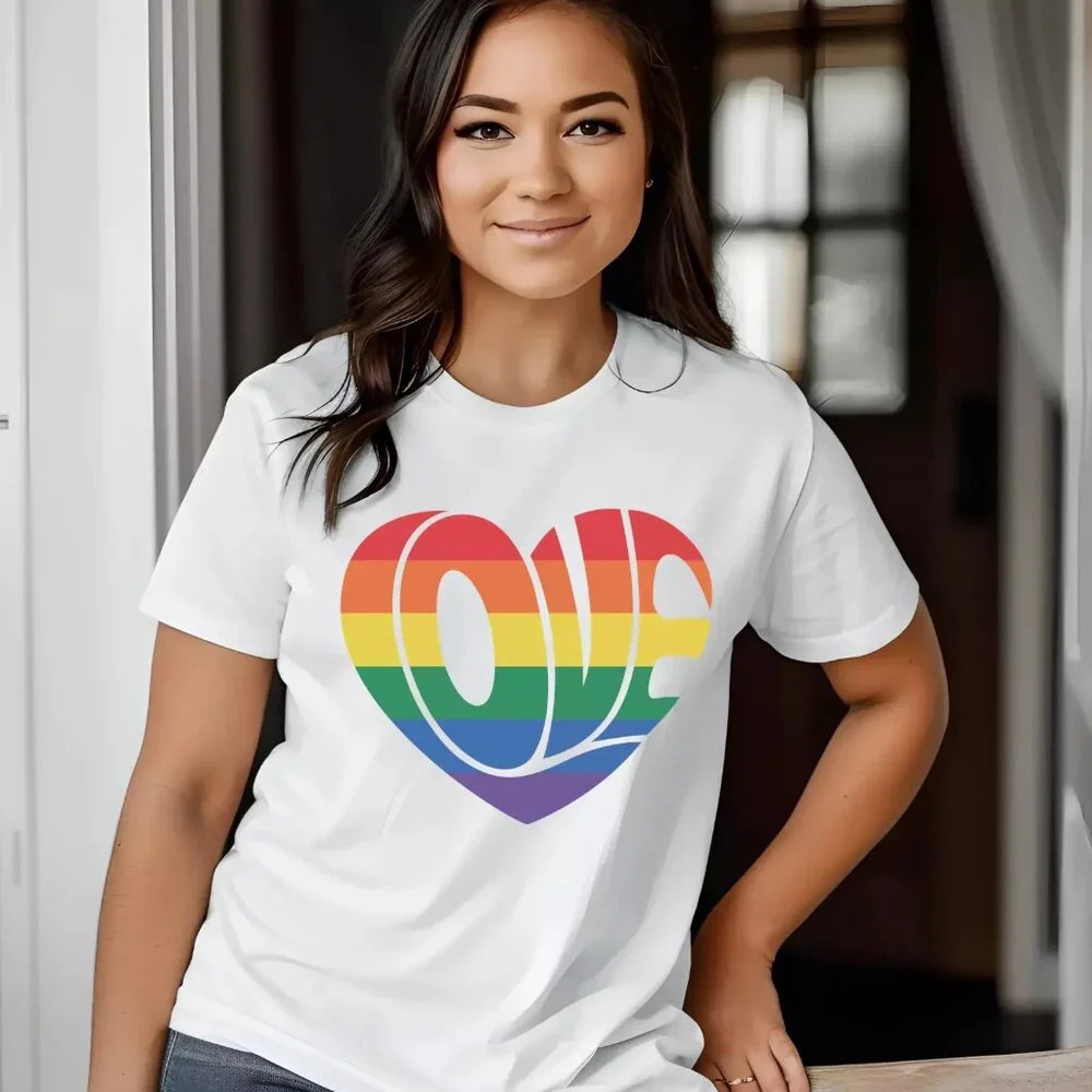 Pride Month Tshirt Gay Lgbtq Flag Colors Love Tee Printed Unisex Tshirt